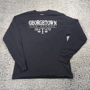 Georgetown University Hoyas Shirt Adult Large Blue NCAA Law School Graphic Tee